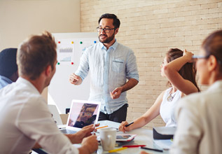 A group of professionals at a meeting