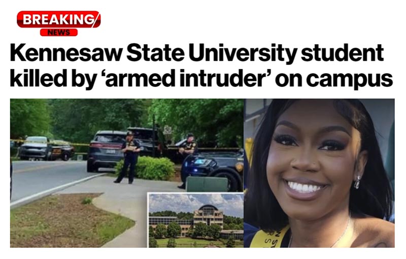Breaking new story, student killed by armed intruder on campus
