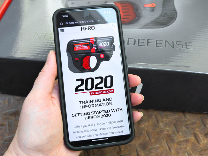HERO 2020 training website on a smart phone