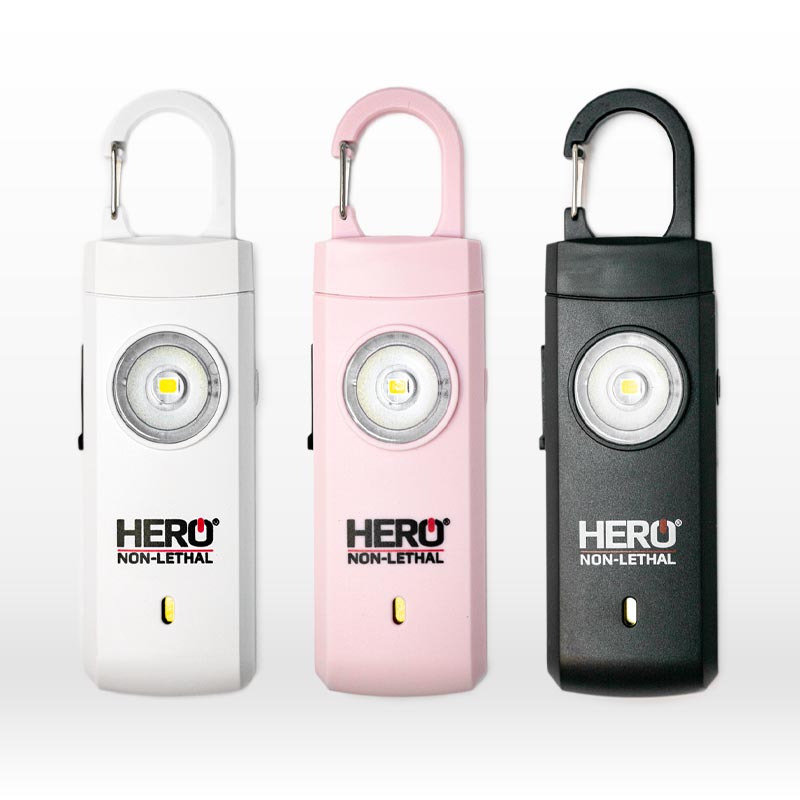 Personal key chain alarm and light, available in 3 colors