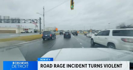 News story with the text "Road rage incident turns violent"